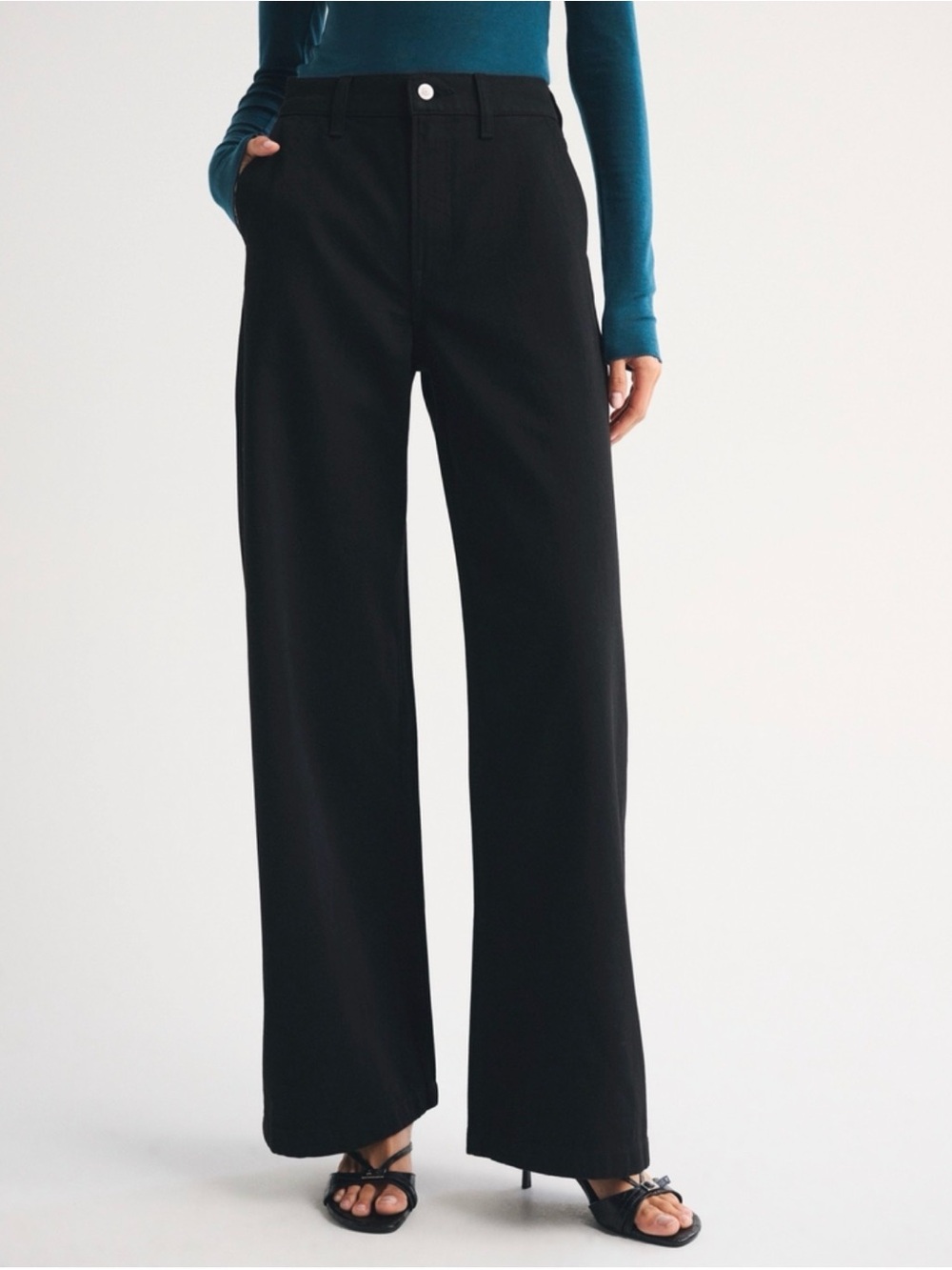 Abercrombie & Fitch Black Wide-Leg High-Rise Pants